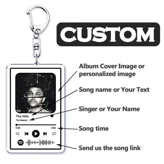 Customised Spotify Music Keychain Set (2 Player Cards + 1 Lyrics Card)