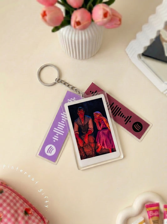 Customised Pics and Spotify Music Keychain Set (2 Player Cards + 1 Photo Card)