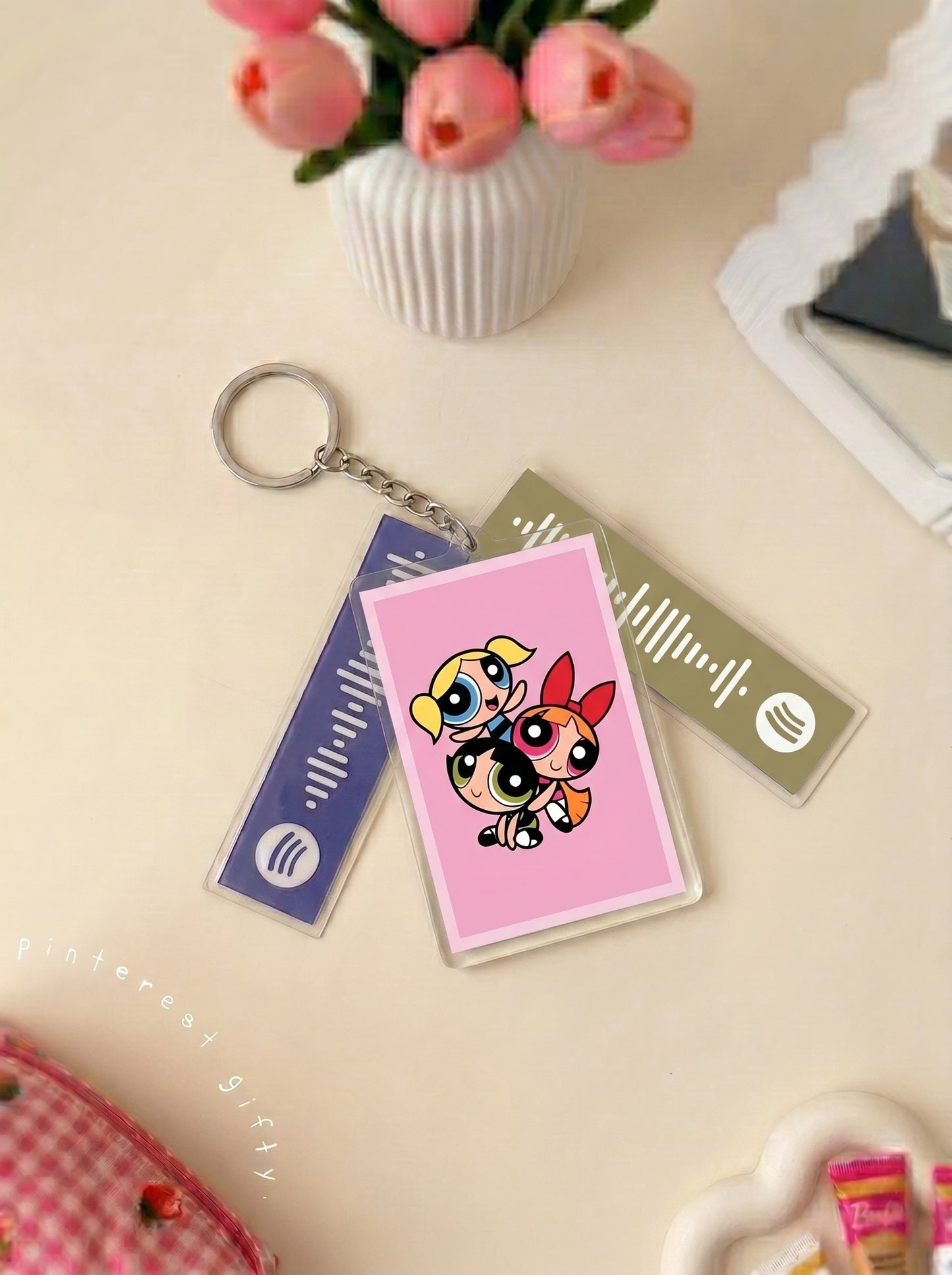 Customised Pics and Spotify Music Keychain Set (2 Player Cards + 1 Photo Card)