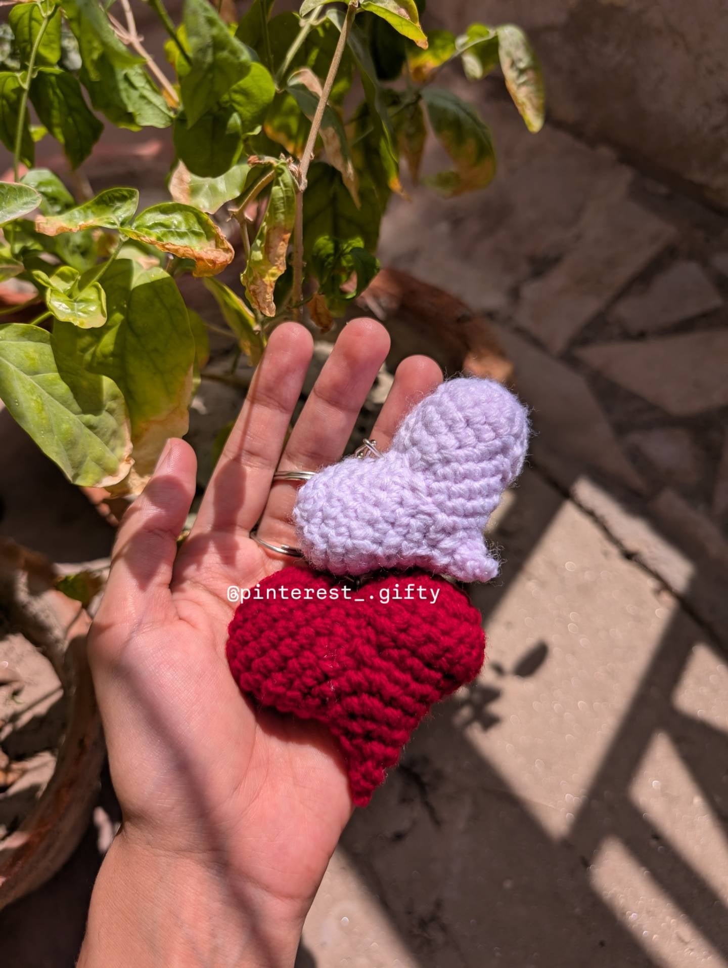 Handmade Crochet Heart Plush Keychain – Cute Pastel Amigurumi Bag Charm, Romantic Couple & Best Friend Gift