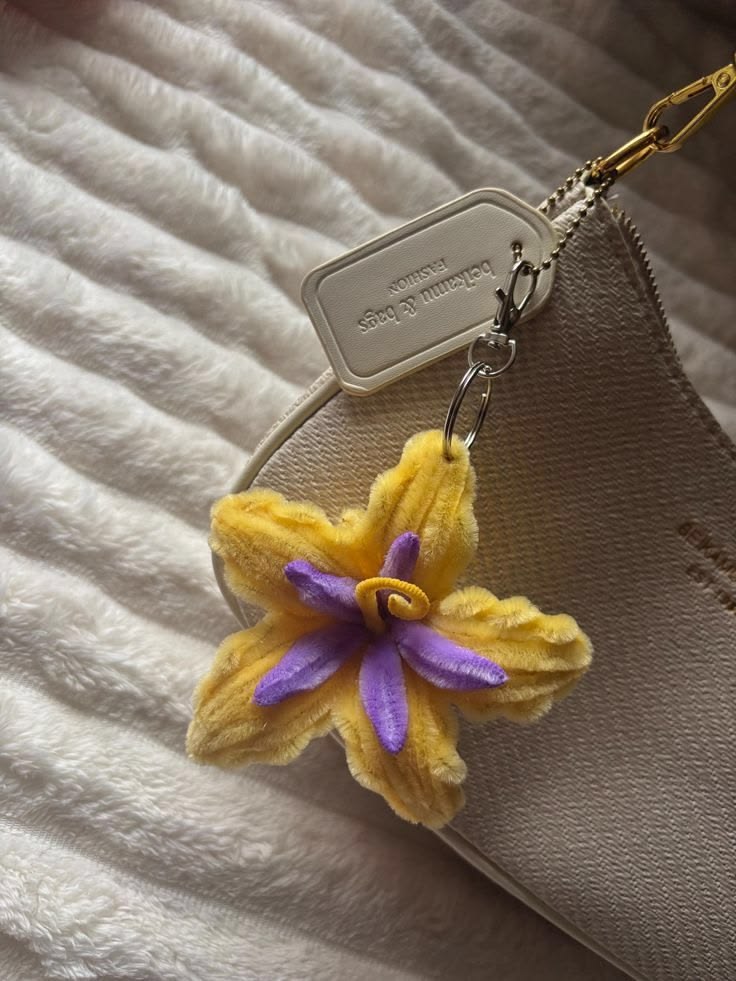Handmade Pipe Cleaner Flower Keychain / Bag Charm