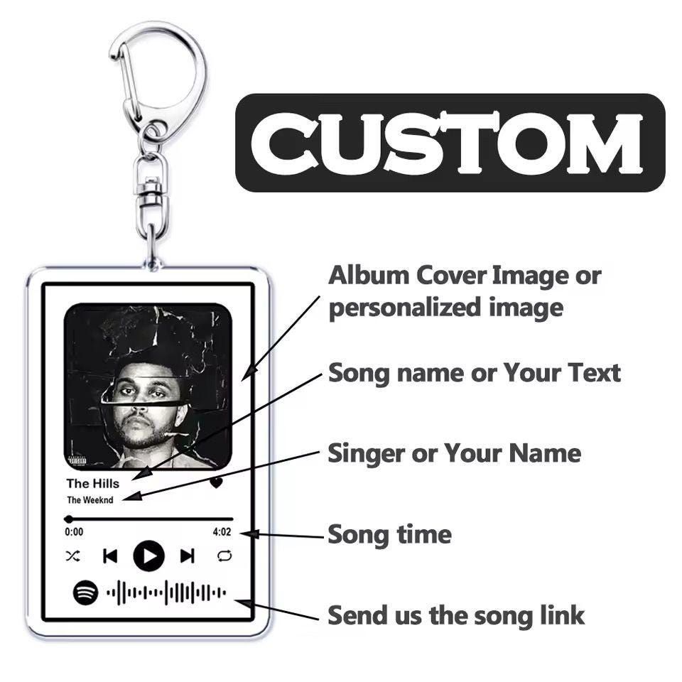 Customised Spotify Music Keychain Set (2 Player Cards + 1 Lyrics Card)