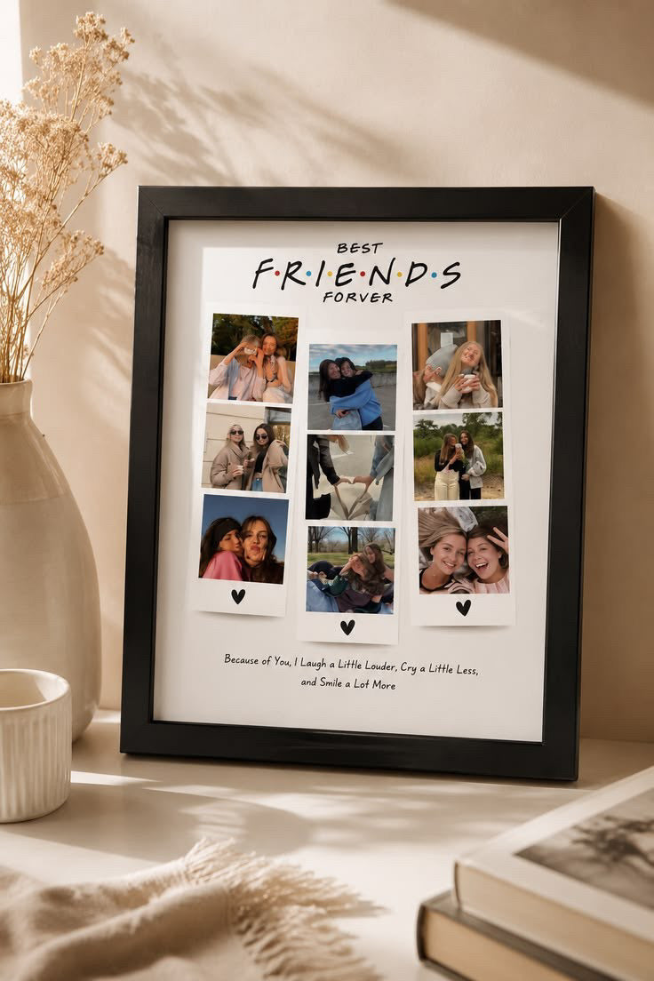 "Best Friends" Photo Strip Frame (also known as Custom Polaroid Style Friendship Frame / Friends Themed Photo Collage Frame)
