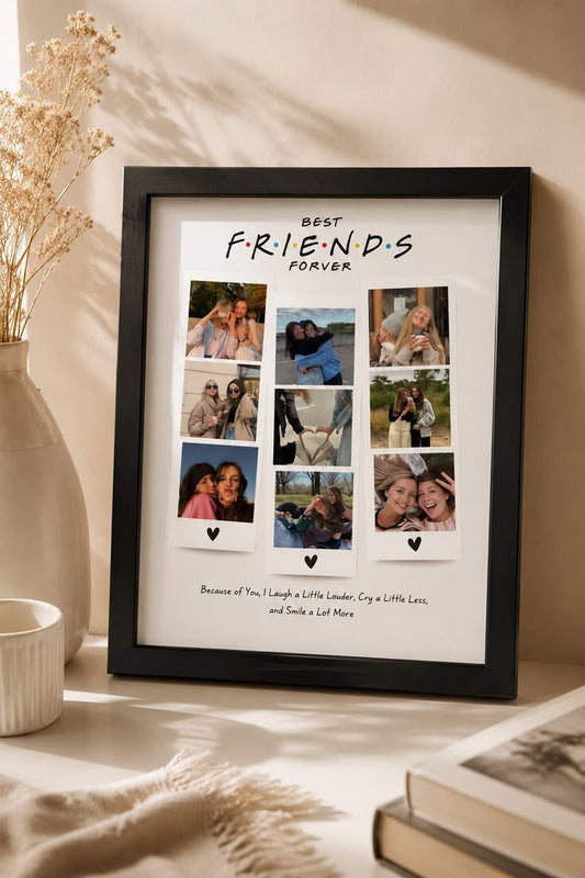 "Best Friends" Photo Strip Frame (also known as Custom Polaroid Style Friendship Frame / Friends Themed Photo Collage Frame)